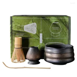 Teaware Sets Tool Japanese Whisk Handmade Gift Kit Clean Home Set Easy 4-7pcs/set Ceremony Scoop Stand Bowl Accessorie Traditional Matcha