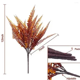 Flores decorativas plantas artificiais realistas resistentes a raios uv ramos de samambaias para decoração interna e externa 12 pacotes de casa falsa reutilizável