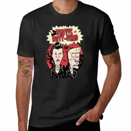 novo Beavis-and-Butthead Horror Rudey Halen T-Shirt em branco camisetas Camiseta branca lisa camisetas masculinas 74KD #