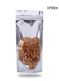 14x20 cm richiudibile per alimenti sacchetto di alluminio trasparente sacchetto di imballaggio con chiusura a zip sacchetto di imballaggio in mylar trasparente e argento snack doy6334472