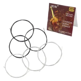 Set di 6 corde per chitarra classica con anima in nylon nero e avvolgimento in rame placcato argento 1a-6a (.028-.043)