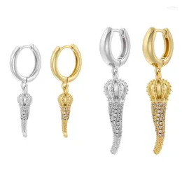 Kolczyki żyrandolowe Dangle Zhukou Small/Big Chilli Charms Hoop Brass Cubic Zirconia Mała ręcznie robiona kropla hurtowa VE1229 Dostawa Żyd OTFVX