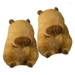 Pantofole capybara peluche cartone animato carino adorabili animali di peluche morbidi scarpe peluche accoglienti plibara plibatti bloccali inverno interno calda estate calda con scatola