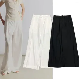 Kadın Kotları Maxdutti Keten Pantolon Kadın İskandinav Minimalist Katı Moda Bayanlar Harem Pamuk Yaz Günlük Pantolonlar İçin