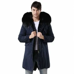 promoti Sale Navy Winterproof Parka Young Men Thickened Lg Padded Jacket Warm Silm MR Parka 70JU#