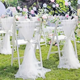 Sashes Organza Chair Sashes、Knot Bands、Chair Bows、Wedding Party、Banquet Event、椅子の装飾、50pcs