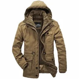 mens Outdoor Windbreaker Winter Down Jacket Men Thick Warm Parkas Coats Cmere Liner Detachable 2 in1 Multi-pocket Outwear 4XL q0GS#