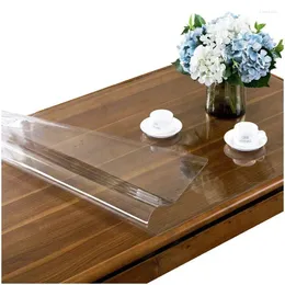 Tischdecke, 0,5 mm, Weichglas-Tischdecke, transparent, PVC, wasserdicht, ölbeständig, für Küche, Esszimmer, rechteckig