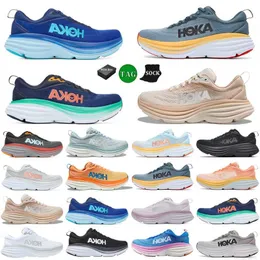 Hokka One Clifton 9 8 Hokkas Running Shoes Bonedi 8 White Black Coastal Sky Vibrant Orange Shifting Sand Airy Pink One Cloud Sneakers Kvinnor Män utomhus