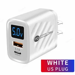 PD 20W USB C Ladegerät Quick Charge3.0 Typ C Wand Ladegerät Für iPhone Samsung Xiaomi Huawei Mit LED Digital display Telefon Adapter