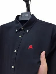 100%Cott Luxury Designer Men's Shirts Horse Embroid LG Sleeve Brand Shirt2024Spring New Korea Trend Fi Comfort Menswear H1TP#