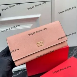 Borsa di design di fascia alta Portafoglio lungo da donna in vera pelle di alta qualità Clip per banconote di grandi dimensioni Scomparti multipli per carte Flip Cover Borsa in pelle di vacchetta Due pieghe Tasca per chiave