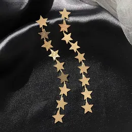 Charme estrela de cinco pontas brincos de borla de metal para mulheres personalidade exagerada moda gota brincos novo presente de jóias exclusivo y240328