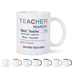 Mugs Customized Name Ceramic Mug Tea Milk Water Cup Drinkware 11oz Gifts Teacher Ever For Professor Mentor Gift