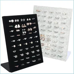 Smyckestativ Black Grey Veet Display Case Jewelry Ring Displays Stand Board Holder Storage Box Plate Organizer 1241 E3 Drop Deliv338P