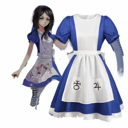 Gra Alice Madn zwraca kostium cosplay halen pokojówka Dres APR DR dla kobiet anime dziewczęta karnawał dr halen 74ot#