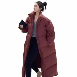 2023 Kış Dames Lange Parka Jassen Casual Effen Dikke Jas Dames Kış Losse Outwear Puffer Dsjassen Gewatteerde Jas D6TW#