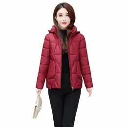 Mulheres Jaqueta Com Capuz Inverno Fi Lg Mangas Brilhantes Para Baixo Cott Casaco Solto Grosso Quente Parkas Feminino Outerwear Casual H3190 n14p #