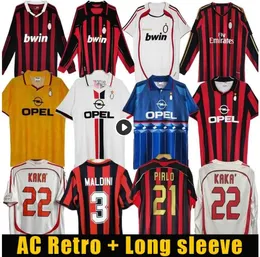 90 91 Retro shirts SOCCER JERSEYS 95 96 97 Gullit 01 02 03 12 14 15 Maldini Van Basten football KAKA Inzaghi 06 07 PIRLO SHEVCHENKO BAGGIO Ac MIlano JERSEY