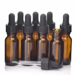 Lastoortsen 8pcs 15ml Empty Vape Juice Bottle Refillable Amber Glass Dropper Pipette Essential Oils Chemistry Lab Chemicals Reagent E Liquid