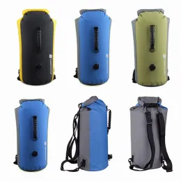 Bolsas Profissionais PVC 25/60L Bolsa à prova d'água Backpack Snorkeling Rafting Drifting Diving Dry Bag Bucket Swimming