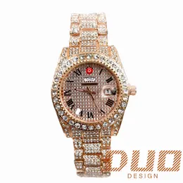 Diamanttest bestehen Luxus-Schmuckuhr Moissanit-Uhr Volldiamant VVS 2024 Neuer Designer-Klassiker Echte Uhr Saphirspiegel Hochwertiges Original Mit Box