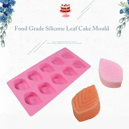 베이킹 곰팡이 10 카피티 실리콘 케이크 곰팡이 3D 잎 모양 초콜릿 페이스트리 곰팡이 DIY CANDY JELLY DECARD MOLDS 부엌 액세서리