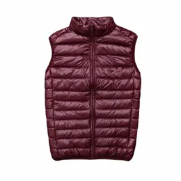 Inverno Uomo Piumino D'anatra Gilet 2021 Cappotto Ultraleggero Sleevel Puffer Vest Giacca Ultra Sottile Caldo Piumino Leggero Gilet 5983 #