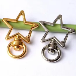 سلاسل المفاتيح Star/Moon Metal Dwivel Claw Claws Clasps Material Material Diy Keychain Succies 40GB