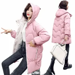 2022 Nya vintertjockna kvinnor Puffer Coat Warm Hooded LG Cott Padded Jacket Ladies Winter Down Cott Parkas Female Overcoat Z1ro#