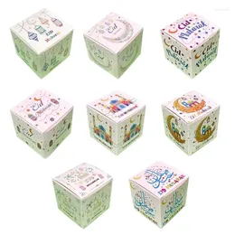 Gift Wrap 10pcs Eid Mubarak Box Paper Boxes Multifunction Organization Accessory For Wedding Birthday Festival Candy Package A0KE