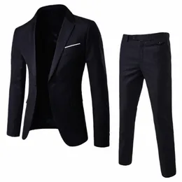 Blauer Anzug 2-teiliger Herren-Single-Butt-V-Ausschnitt mit zwei Belüftungsöffnungen Jacke mit Hose Rot Schwarz Grau Herren-Sets Lila Blazer und Hose a2jn #