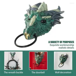 Декоративные статуэтки в форме дракона, металлическое кольцо, готический дверной молоток, смоляная имитация головы, настенные подвесные статуи, декор для дома