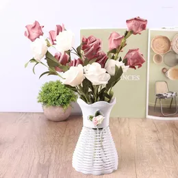 Vasi Artificiale cesto di fiori rattan decorazione soggiorno inserita vano desktop plastica casa nordica