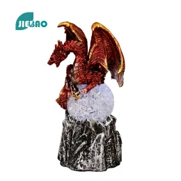 Sculptures Halloween Glowing Dragon Egg Lights Lamp Resin Statue Nordic Abstract Ornaments For Figurines Interior Sculpture Room Home Decor