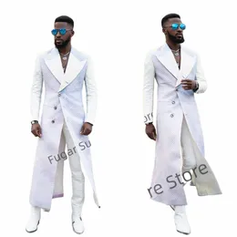 Luxuly Walgeff White LG Wedding Suits for Men Slim Fit Peak Lapel Groom Tuxedos 2ピースセット