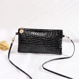 Shoulder Bags Messenger Bag Crocodile Pattern Small Square Female Coin Hand Patent Leather Key Mobile Phone Purse