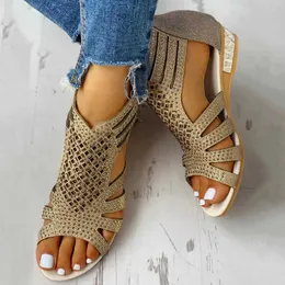 Sandalet En Popüler Kadın Roman Yaz Ana Ana Kama Yüksek Topuklu Sandalen Damen Zapatos Jer 2024 H2403284edi