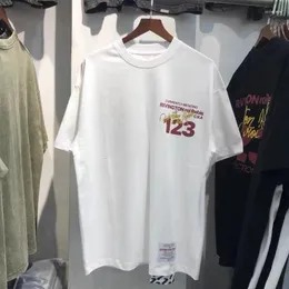 Erkek Tişörtleri Beyaz Siyah RRR123 İmza T-Shirt 1: 1 Gevşek Sıradan Erkek Kadın RRR-123 Kısa Kollu Tee