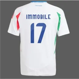 2024 ITALYS Long Sileved Soccer Player Player Version Maglie da calcio totti verratti chiesa italia 24 25 football derts men set kit kit onform barella bonucci ou