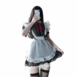 Kobiety dziewczęta lolita mundury stroje halen role costumes Maid Dr cosplay seksowna bielizna późna noc French Maid Costume W1sd#