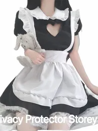 cosplay sevimli lolita hizmetçi kostümleri kızlar kadınlar güzel hizmetçi kalp içi boş kostüm animati gösterisi Japon kıyafeti dr artı kıyafetler t5r4#