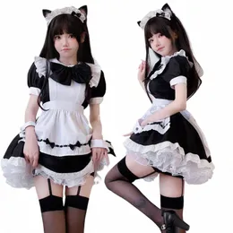 Plus -storlek sexig piga cosplay mjuk tjej lolita princ dr disfraz japansk anime café servera klädbåge disfraz maidservant h2px#