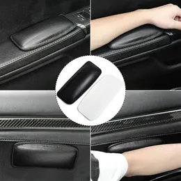 Capas de assento de carro almofadas de enchimento almofadas de controle de porta almofadas de encosto de cabeça joelheiras perna travesseiro lombar pasta de couro pu