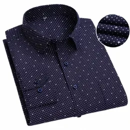 Męska koszula LG Sleeve Spring/Summer Cott Cotta Plaid Stripe N-Iring Busin Casual Slim-Fit Nowy solidny kolor H7yr#