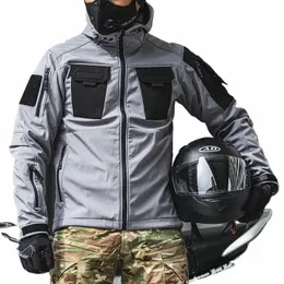 Giacca impermeabile antivento Soft Shell da uomo Tasche multiple Cerniera Cappotto resistente all'usura Sport all'aria aperta da uomo Top alpinismo i6Im #