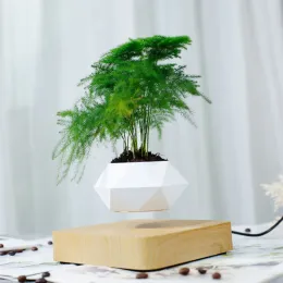 POTS HOT SALE Levitating Air Bonsai Pot Rotation Planters Magnet Levitation Suspension Flowing Pot Poted Plant Desk Decor