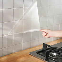 Adesivos 300/500cm transparente cozinha oilproof adesivo de parede resistente ao calor papel de parede impermeável antióleo fita adesiva filme