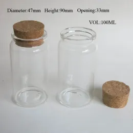 Lastoortsen 25 X 100ml Empty Glass Bottle with Wooden Cork Ing Cork Stoppered Bottle Glass Jar Uused for Storage Craft Glass Container