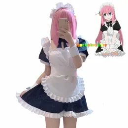 anime Hitori Gotoh Cosplay Costume Bocchi The Rock Cosplay Hitori Maid Uniform Pink Wig Halen Costumes for Women Girls c2WY#